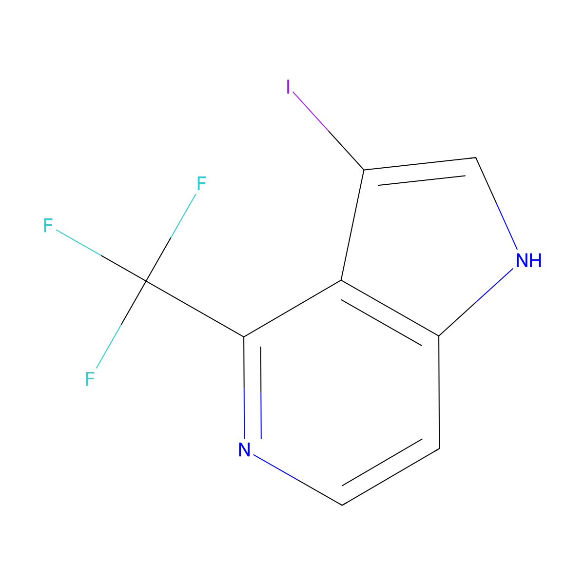 3-iodo-4-(trifluoromethyl)-1H-pyrrolo[3,2-c]pyridine molecular structure, CAS 1190313-20-2