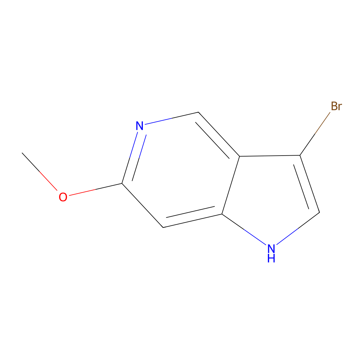 3-bromo-6-methoxy-1H-pyrrolo[3,2-c]pyridine molecular structure, CAS 1190313-25-7