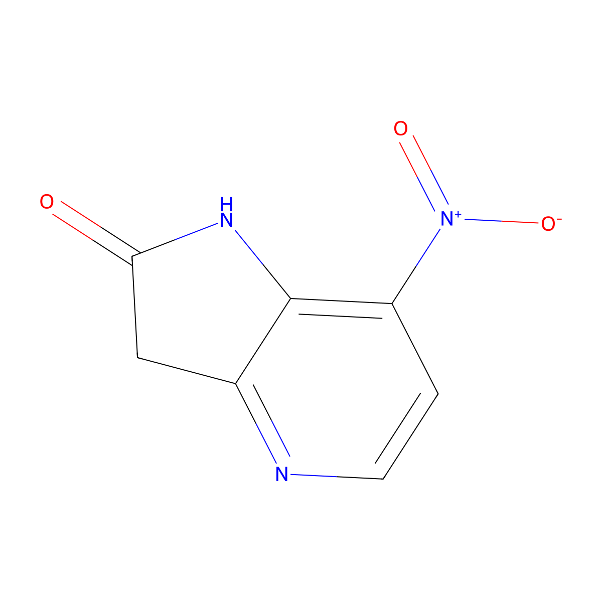 7-nitro-1H,2H,3H-pyrrolo[3,2-b]pyridin-2-one molecular structure, CAS 1190313-27-9