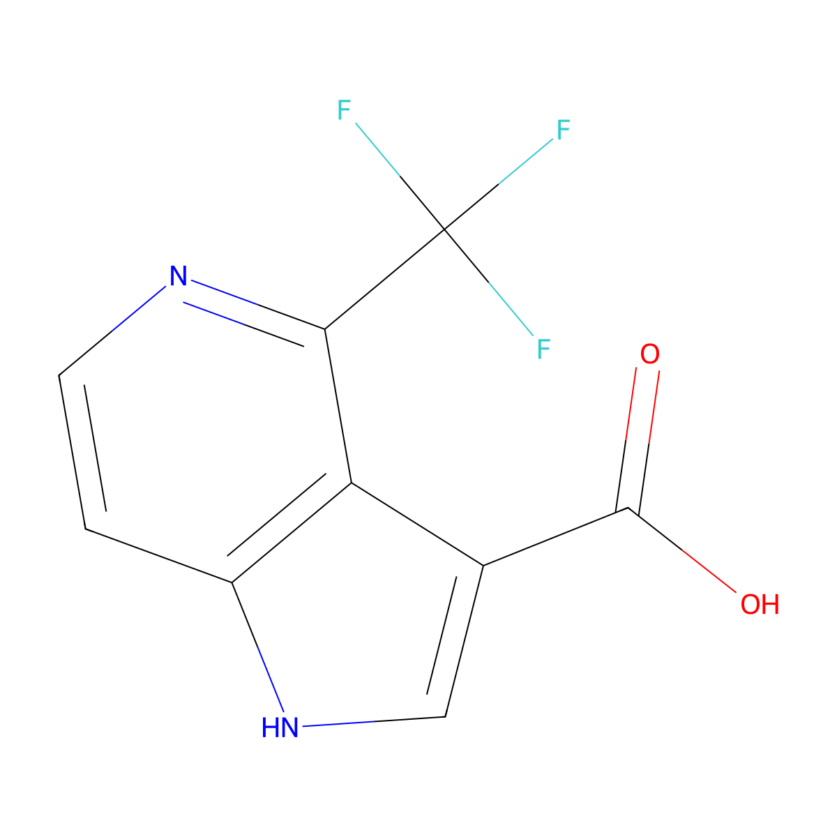 4-(trifluoromethyl)-1H-pyrrolo[3,2-c]pyridine-3-carboxylic acid molecular structure, CAS 1190313-29-1