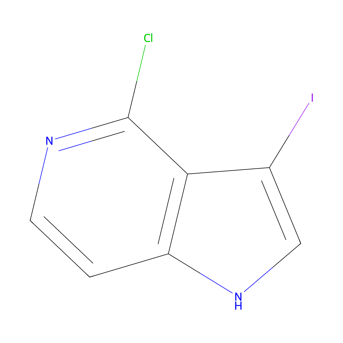 4-Chloro-3-iodo-1H-pyrrolo[3,2-c]pyridine molecular structure, CAS 1190313-39-3