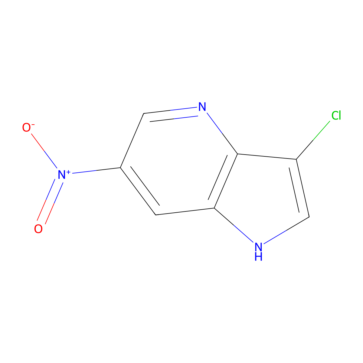 3-chloro-6-nitro-1H-pyrrolo[3,2-b]pyridine molecular structure, CAS 1190313-41-7