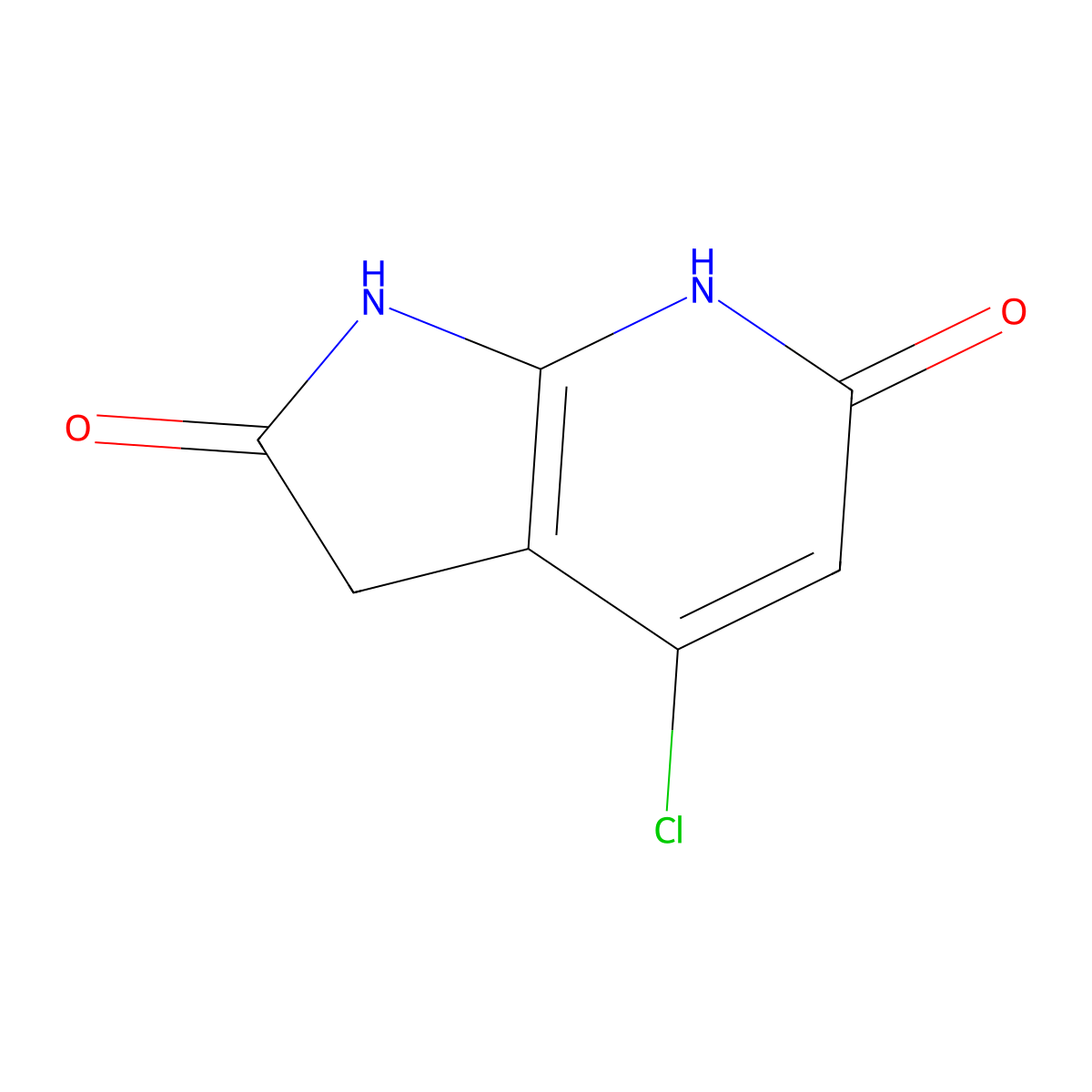 4-chloro-3,7-dihydro-1H-pyrrolo[2,3-b]pyridine-2,6-dione molecular structure, CAS 1190313-44-0