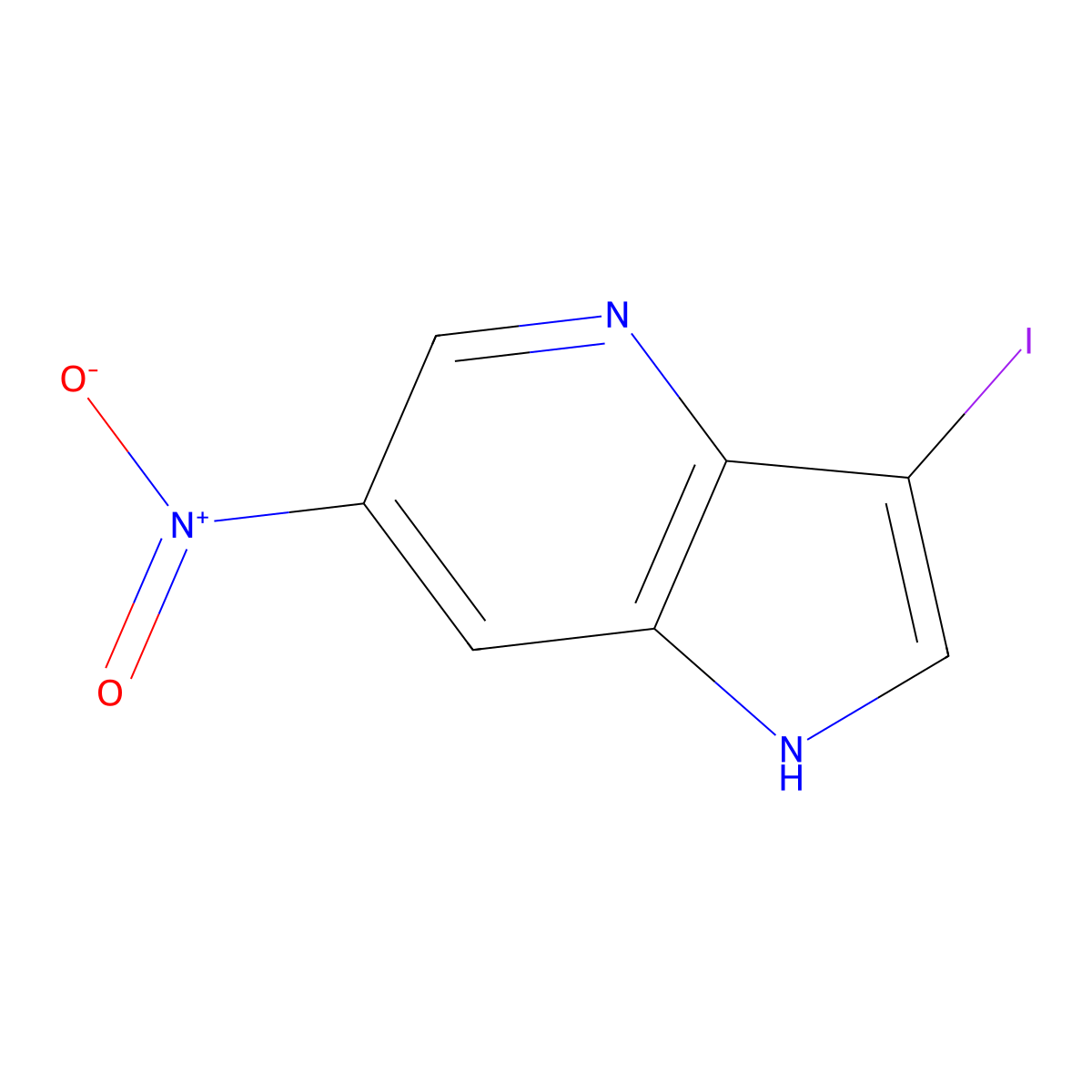 3-iodo-6-nitro-1H-pyrrolo[3,2-b]pyridine molecular structure, CAS 1190313-51-9