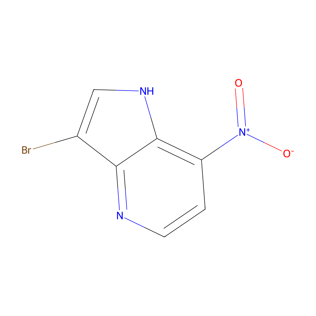 3-bromo-7-nitro-1H-pyrrolo[3,2-b]pyridine molecular structure, CAS 1190313-52-0
