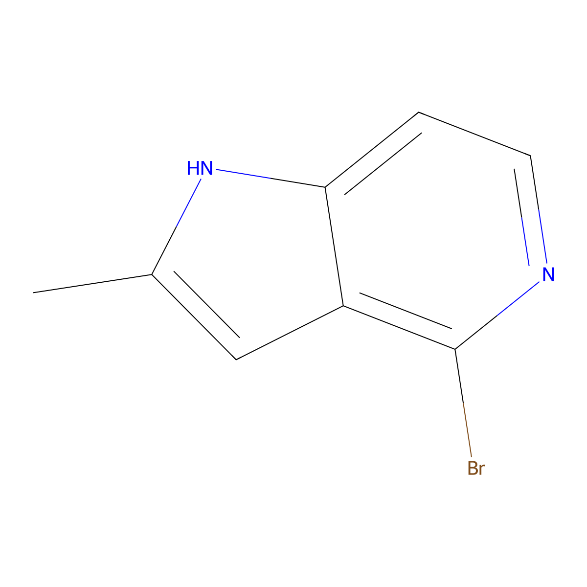 4-bromo-2-methyl-1H-pyrrolo[3,2-c]pyridine molecular structure, CAS 1190313-58-6