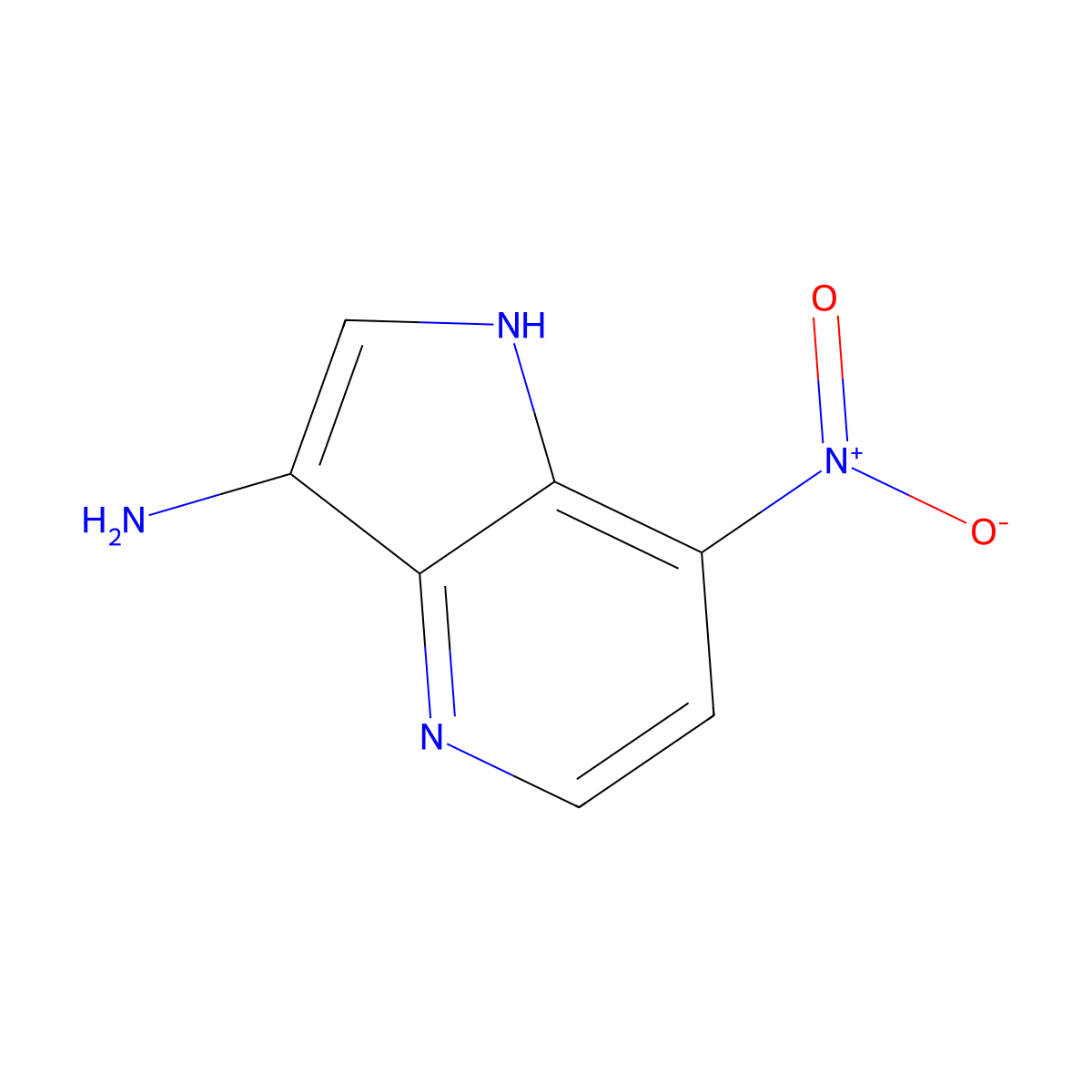 7-nitro-1H-pyrrolo[3,2-b]pyridin-3-amine molecular structure, CAS 1190313-62-2