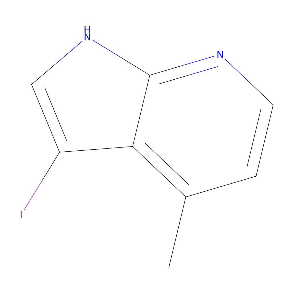 3-iodo-4-methyl-1H-pyrrolo[2,3-b]pyridine molecular structure, CAS 1190313-65-5