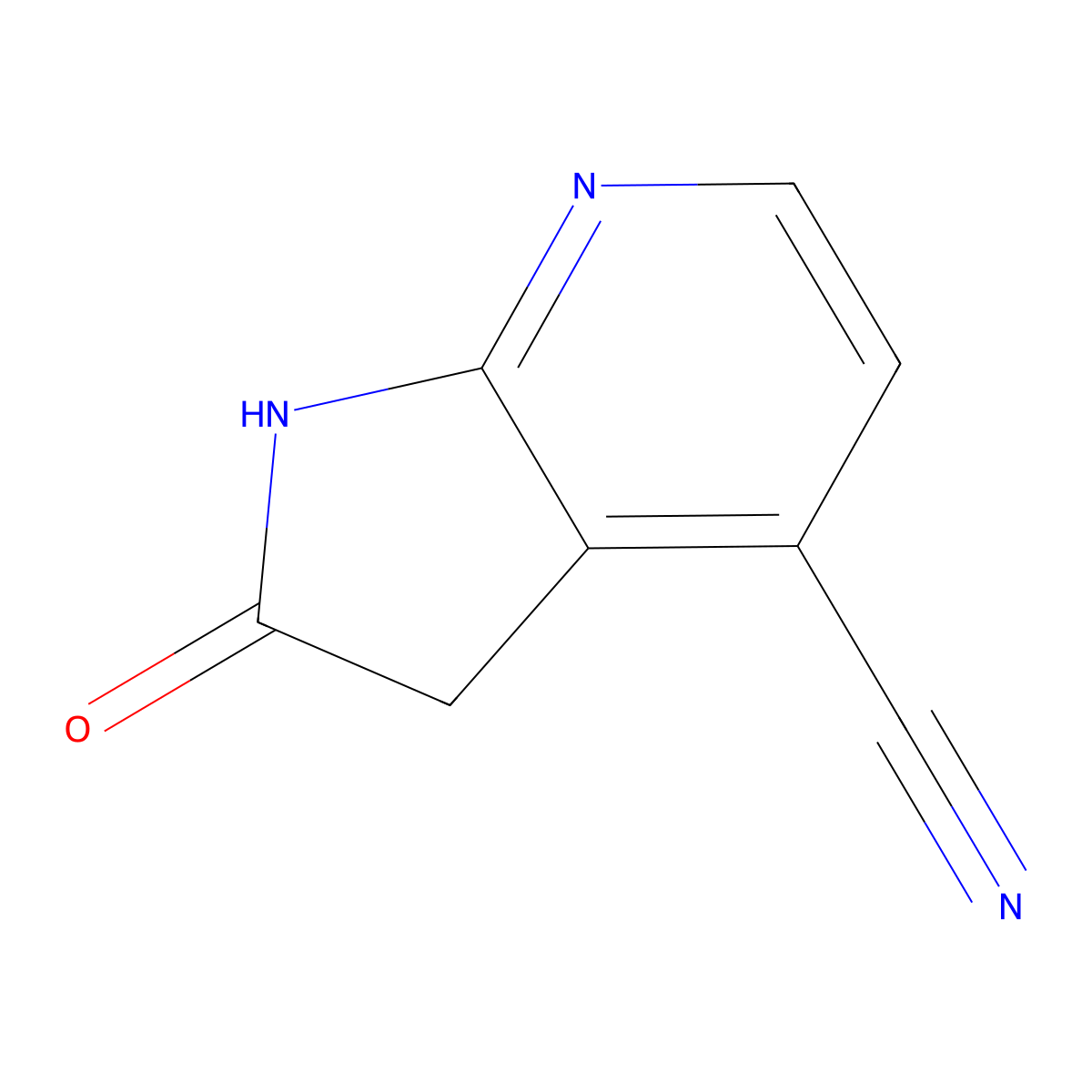 2-oxo-1H,2H,3H-pyrrolo[2,3-b]pyridine-4-carbonitrile molecular structure, CAS 1190313-69-9