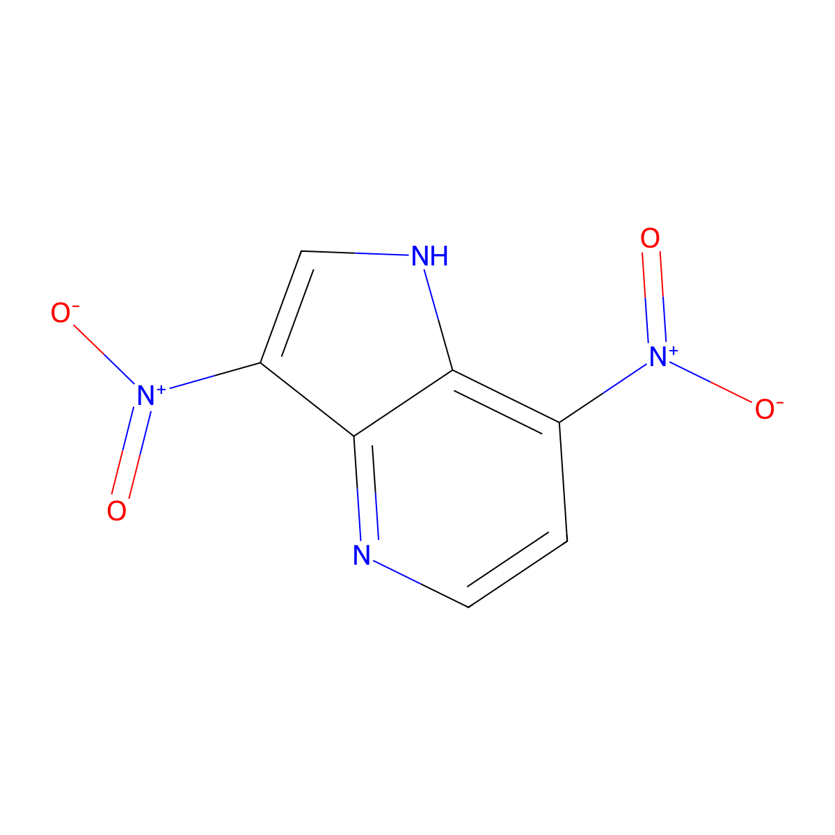 3,7-dinitro-1H-pyrrolo[3,2-b]pyridine molecular structure, CAS 1190313-71-3
