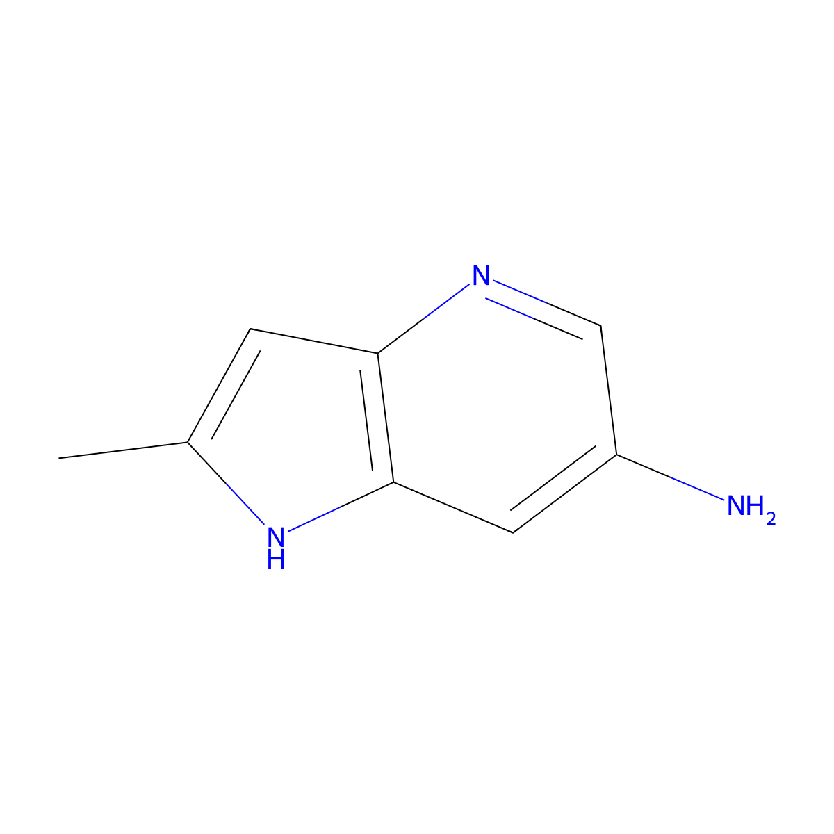 2-methyl-1H-pyrrolo[3,2-b]pyridin-6-amine molecular structure, CAS 1190313-74-6