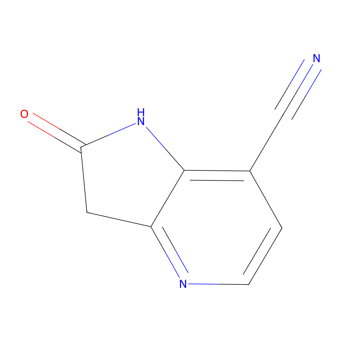 2-Oxo-2,3-dihydro-1H-pyrrolo[3,2-b]pyridine-7-carbonitrile molecular structure, CAS 1190313-77-9