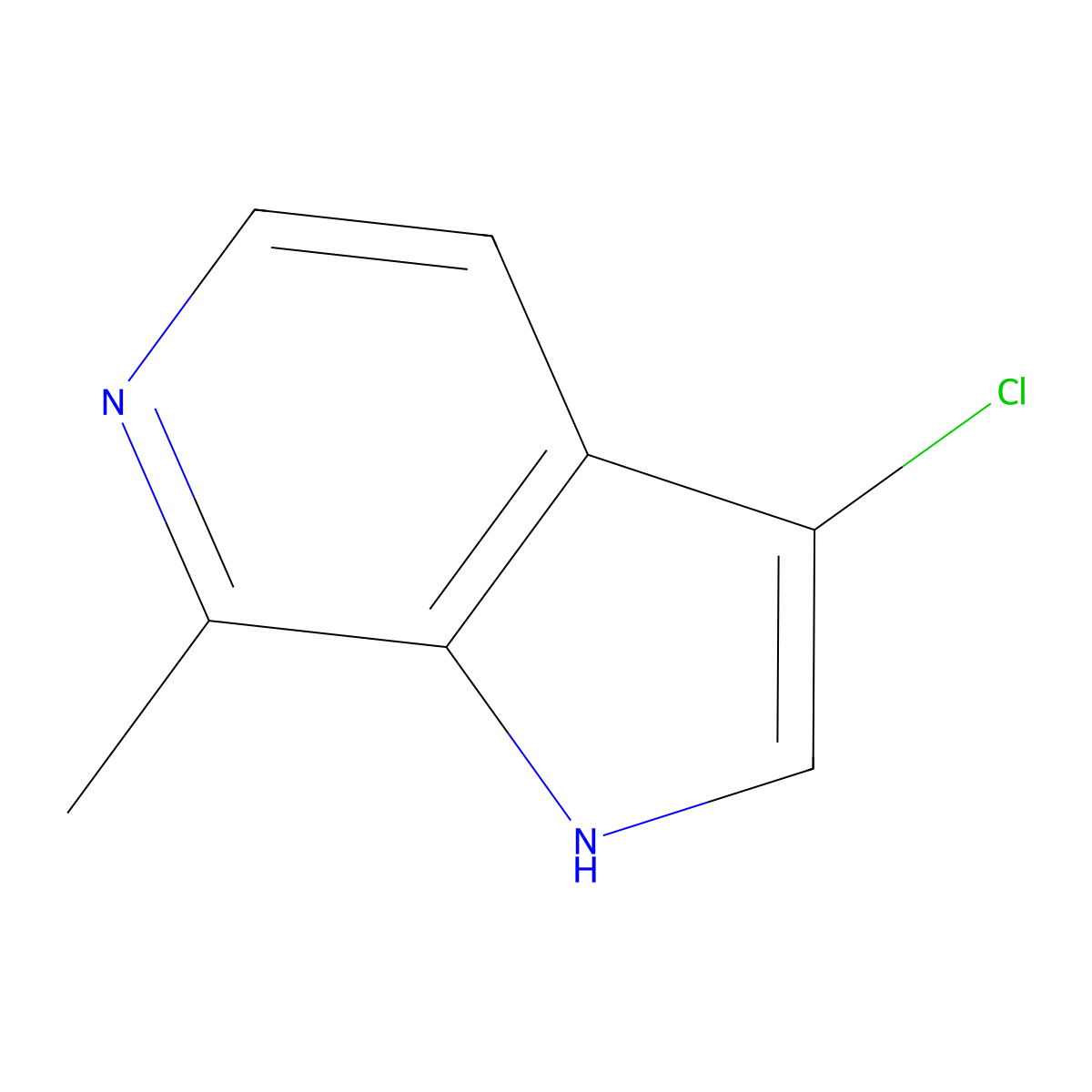 3-chloro-7-methyl-1H-pyrrolo[2,3-c]pyridine molecular structure, CAS 1190313-79-1