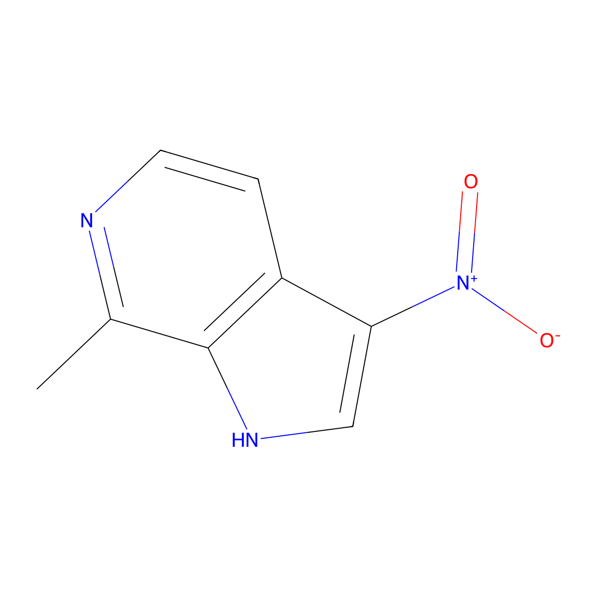 7-methyl-3-nitro-1H-pyrrolo[2,3-c]pyridine molecular structure, CAS 1190313-84-8