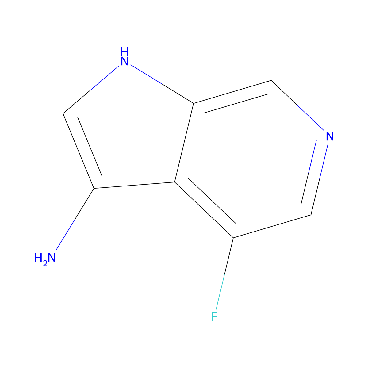 4-fluoro-1H-pyrrolo[2,3-c]pyridin-3-amine molecular structure, CAS 1190313-86-0