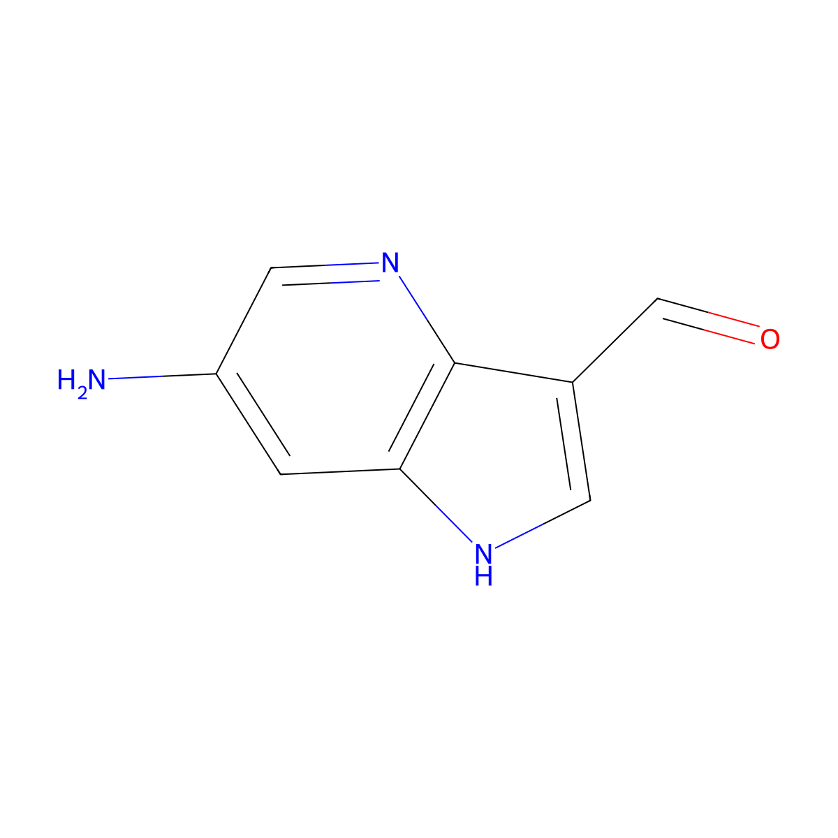 6-amino-1H-pyrrolo[3,2-b]pyridine-3-carbaldehyde molecular structure, CAS 1190313-87-1