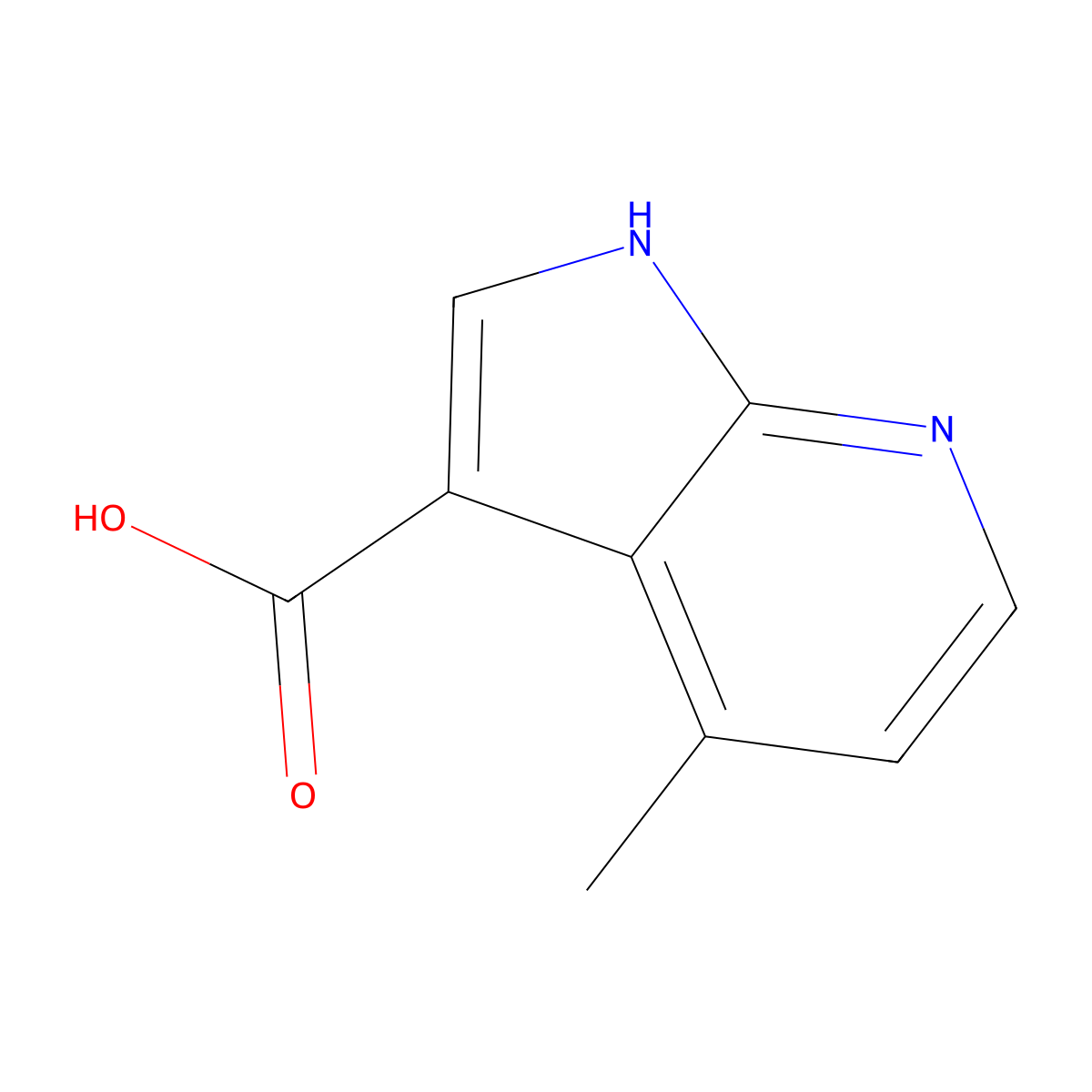 4-Methyl-1H-pyrrolo[2,3-B]pyridine-3-carboxylic acid molecular structure, CAS 1190313-91-7