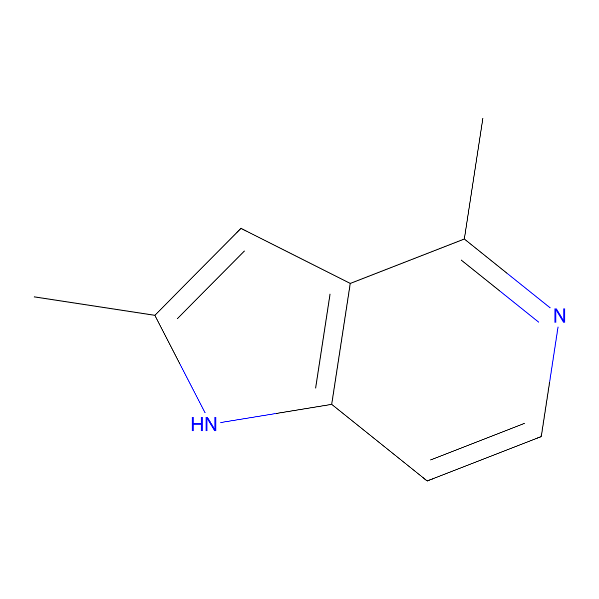 2,4-dimethyl-1H-pyrrolo[3,2-c]pyridine molecular structure, CAS 1190313-94-0