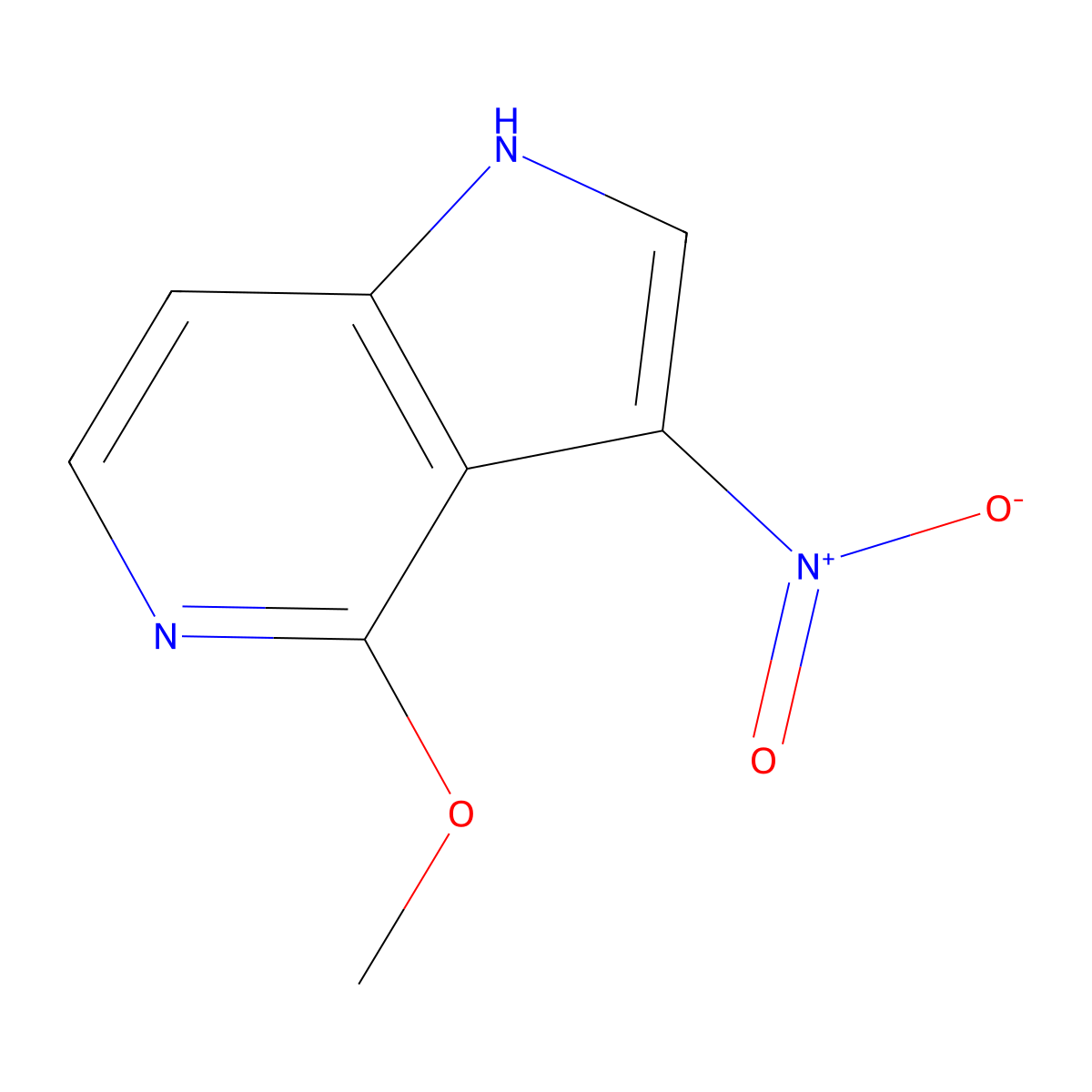4-methoxy-3-nitro-1H-pyrrolo[3,2-c]pyridine molecular structure, CAS 1190314-09-0