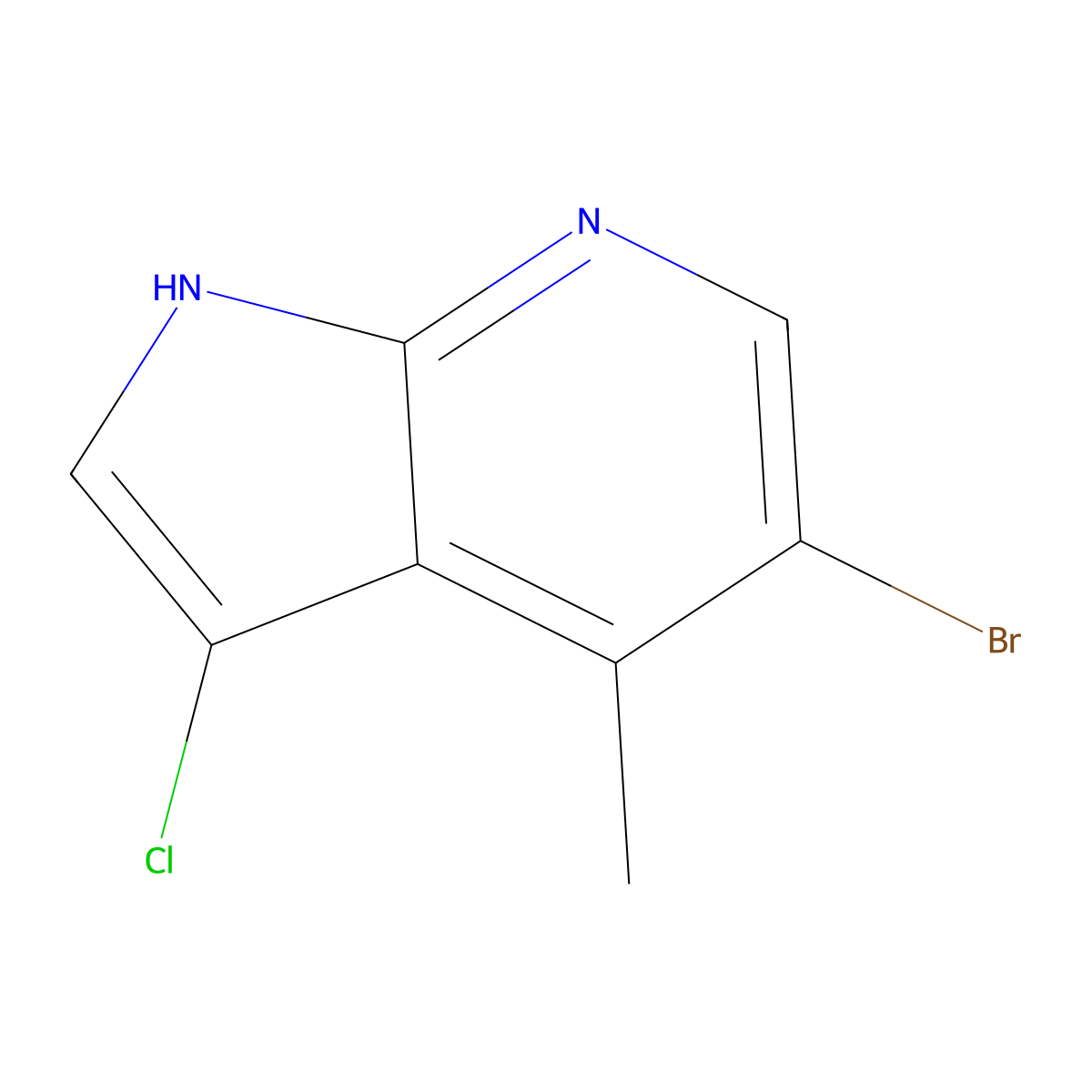 5-Bromo-3-chloro-4-methyl-1H-pyrrolo[2,3-b]pyridine molecular structure, CAS 1190314-14-7