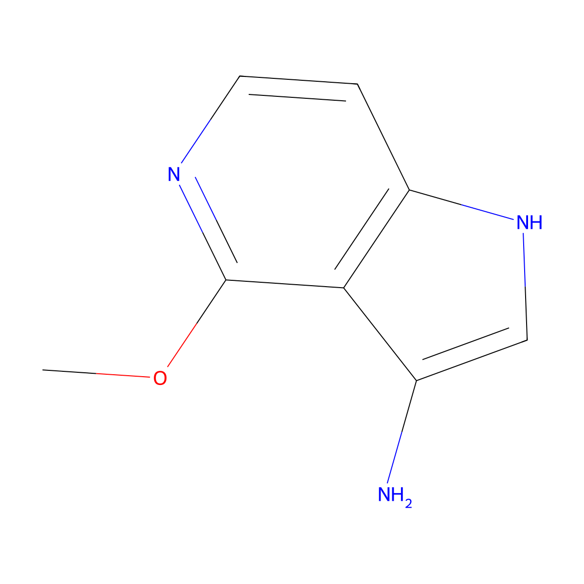 4-methoxy-1H-pyrrolo[3,2-c]pyridin-3-amine molecular structure, CAS 1190314-21-6
