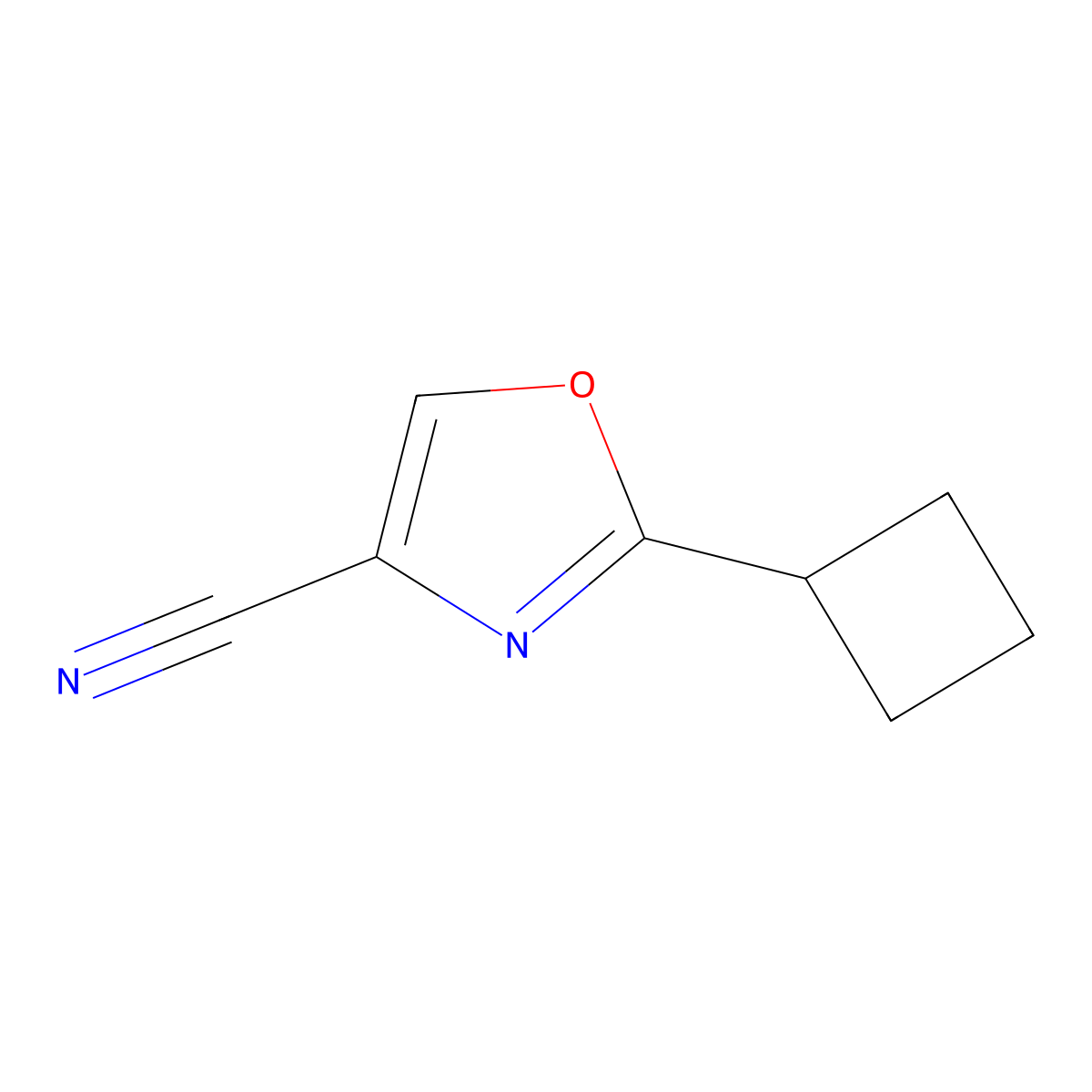 2-Cyclobutyl-1,3-oxazole-4-carbonitrile molecular structure, CAS 1190314-22-7