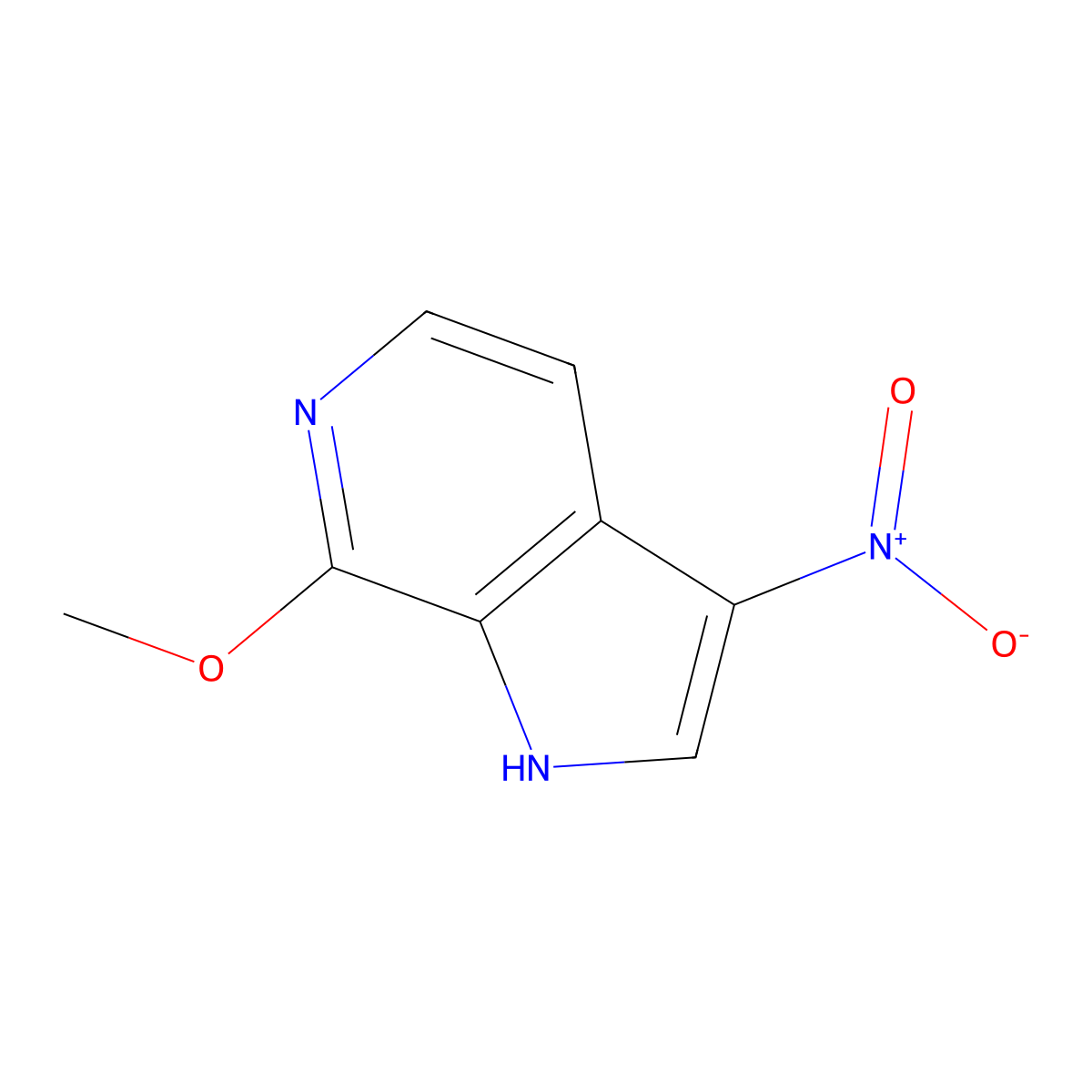 7-methoxy-3-nitro-1H-pyrrolo[2,3-c]pyridine molecular structure, CAS 1190314-26-1