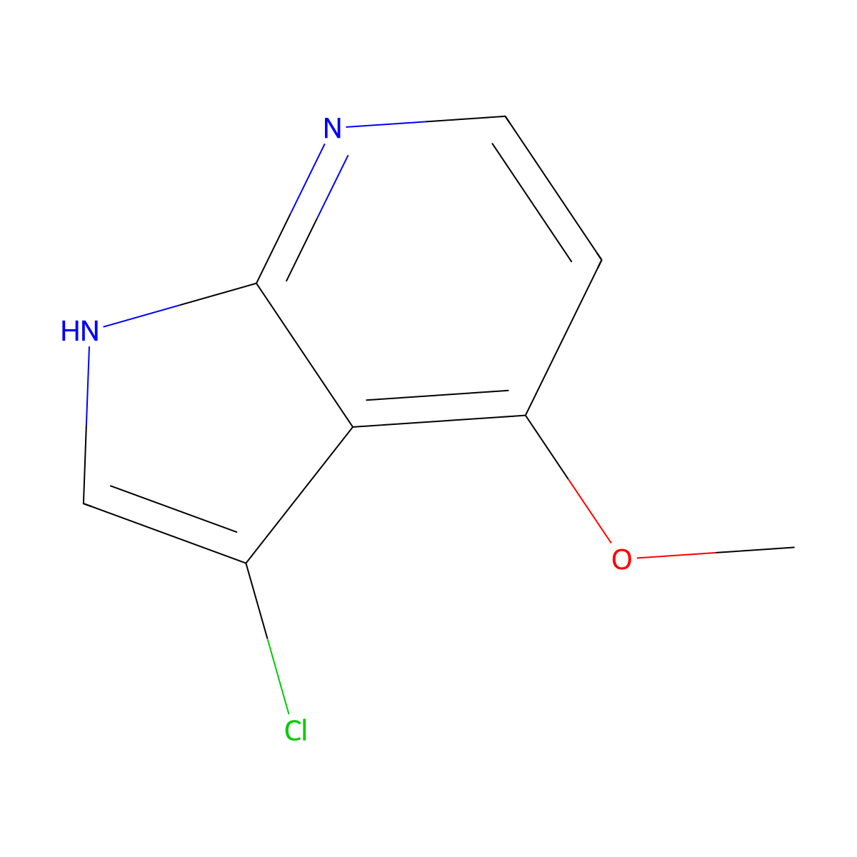3-chloro-4-methoxy-1H-pyrrolo[2,3-b]pyridine molecular structure, CAS 1190314-27-2