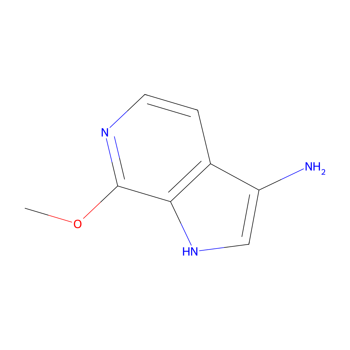 7-methoxy-1H-pyrrolo[2,3-c]pyridin-3-amine molecular structure, CAS 1190314-34-1