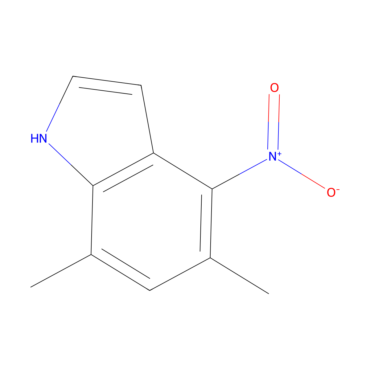 5,7-dimethyl-4-nitro-1H-indole molecular structure, CAS 1190314-35-2