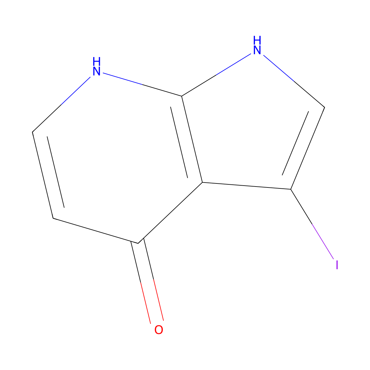 3-Iodo-1H-pyrrolo[2,3-b]pyridin-4-ol molecular structure, CAS 1190314-37-4