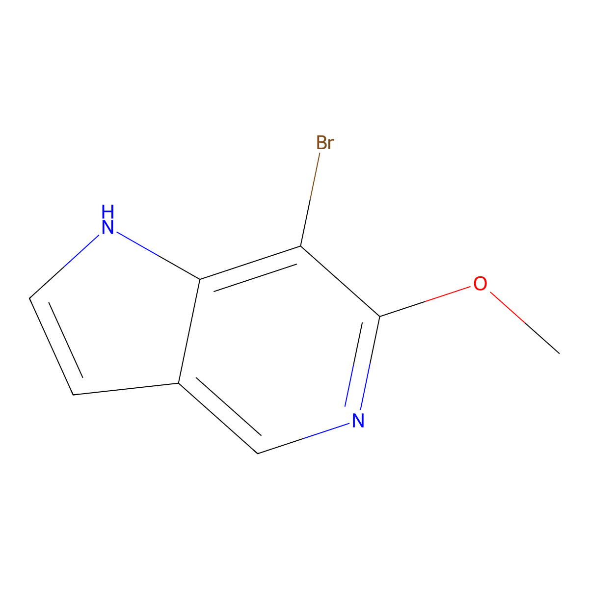 7-Bromo-6-methoxy-1H-pyrrolo[3,2-c]pyridine molecular structure, CAS 1190314-42-1