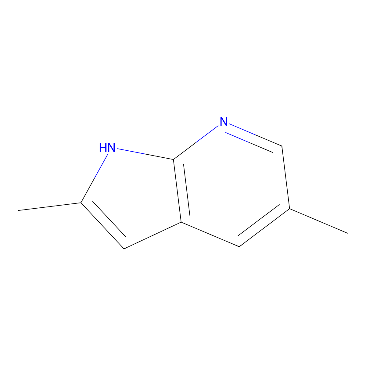 2,5-dimethyl-1H-pyrrolo[2,3-b]pyridine molecular structure, CAS 1190314-46-5