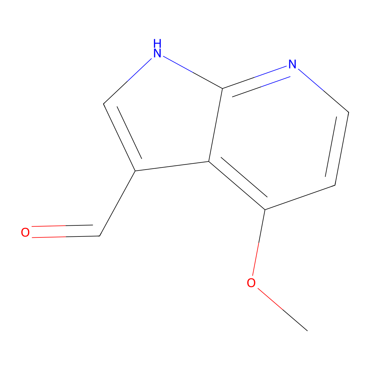 4-methoxy-1H-pyrrolo[2,3-b]pyridine-3-carbaldehyde molecular structure, CAS 1190314-48-7