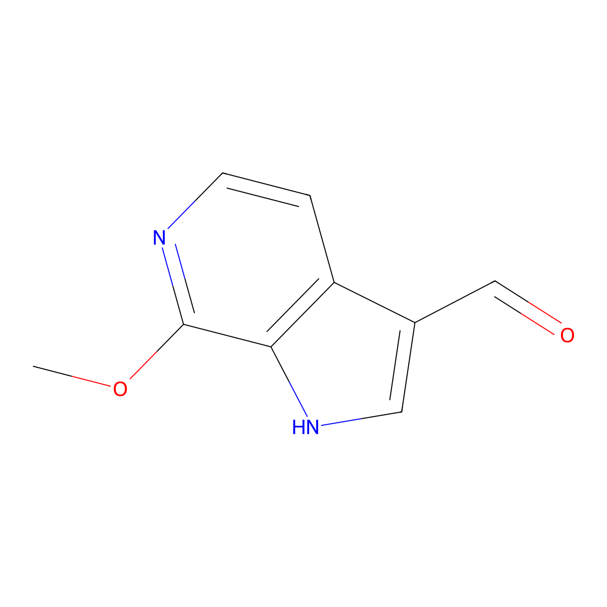 7-Methoxy-1H-pyrrolo(2,3-c)pyridine-3-carbaldehyde molecular structure, CAS 1190314-49-8