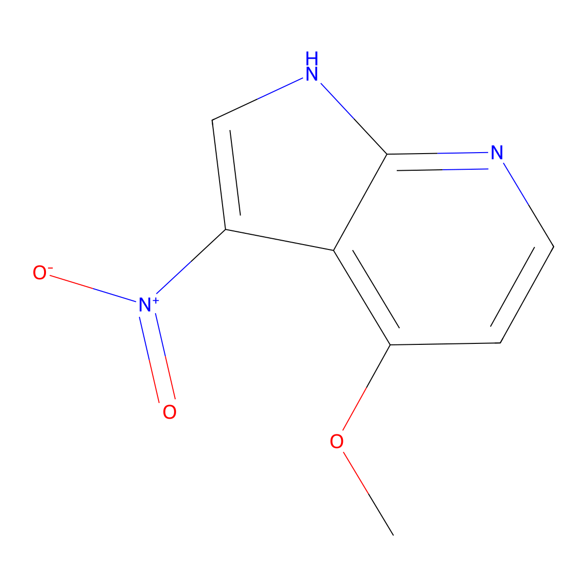 4-methoxy-3-nitro-1H-pyrrolo[2,3-b]pyridine molecular structure, CAS 1190314-57-8