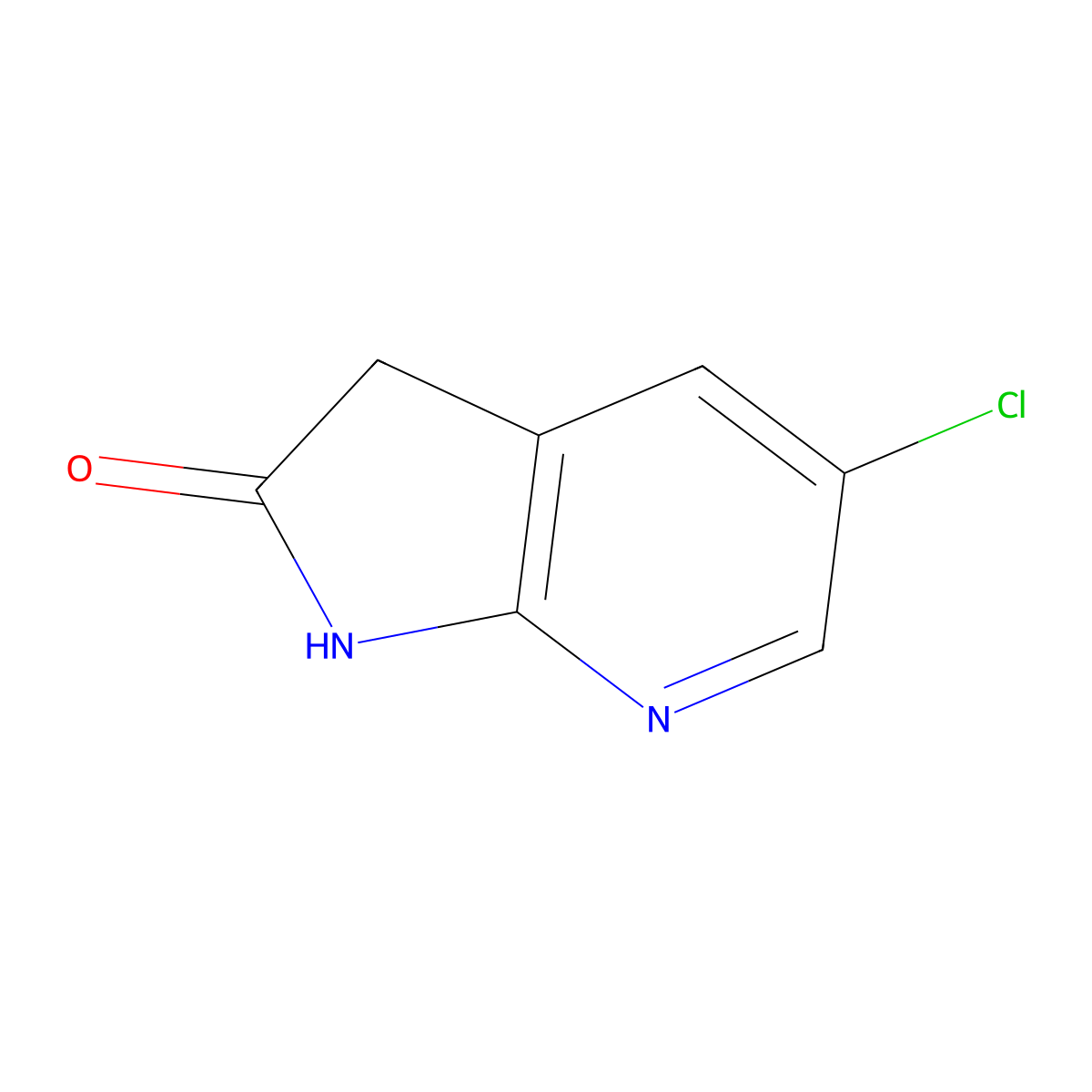 5-Chloro-1H-pyrrolo[2,3-b]pyridin-2(3H)-one molecular structure, CAS 1190314-60-3