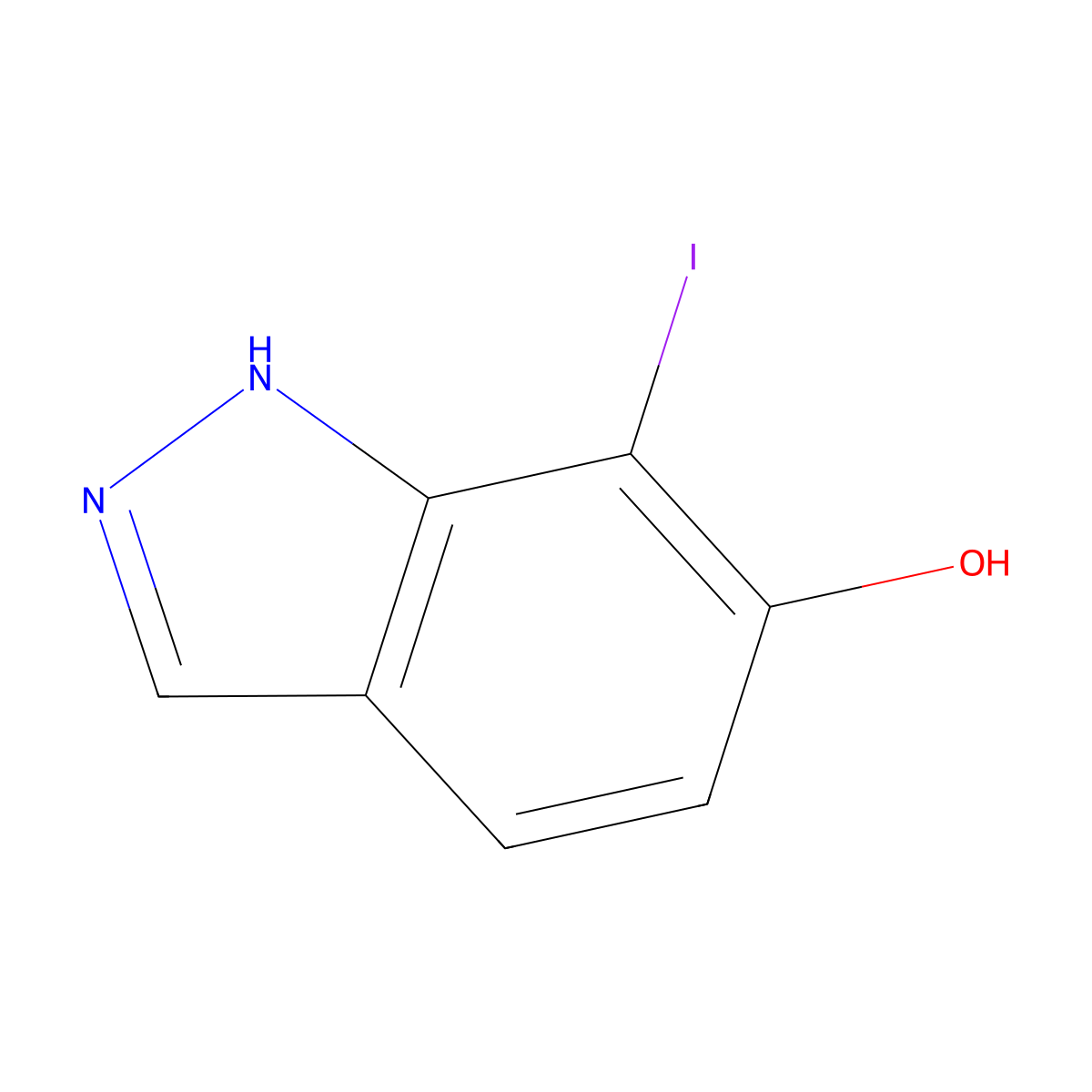 7-Iodo-1H-indazol-6-ol molecular structure, CAS 1190314-62-5