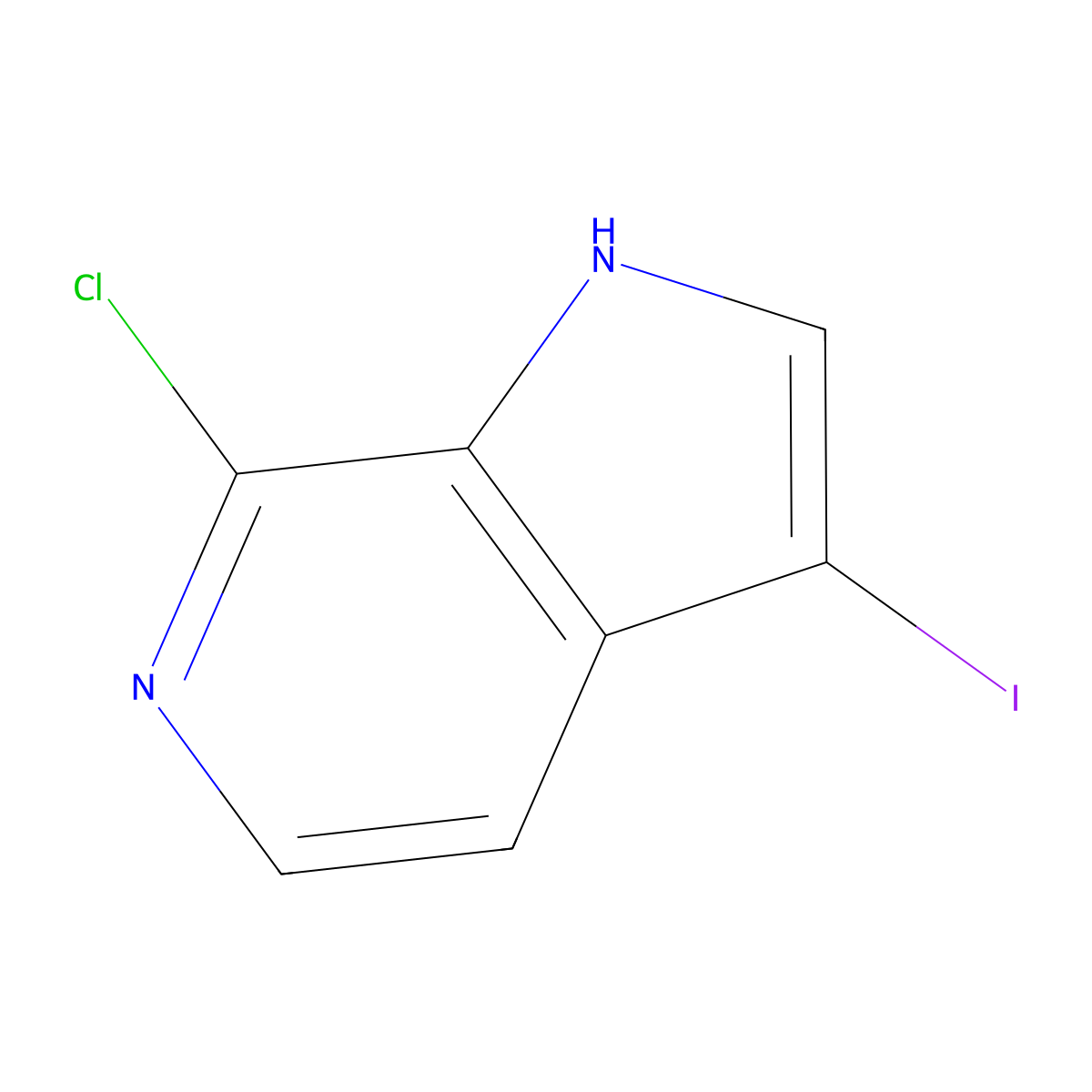 7-chloro-3-iodo-1H-pyrrolo[2,3-c]pyridine molecular structure, CAS 1190314-63-6