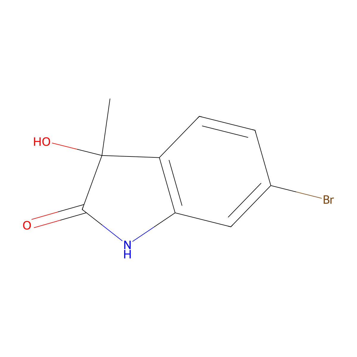 6-Bromo-3-hydroxy-3-methylindolin-2-one molecular structure, CAS 1190314-65-8