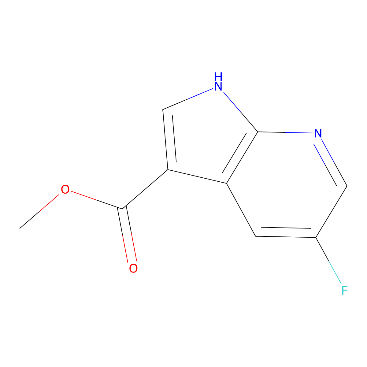 Methyl 5-fluoro-1H-pyrrolo[2,3-B]pyridine-3-carboxylate molecular structure, CAS 1190314-69-2
