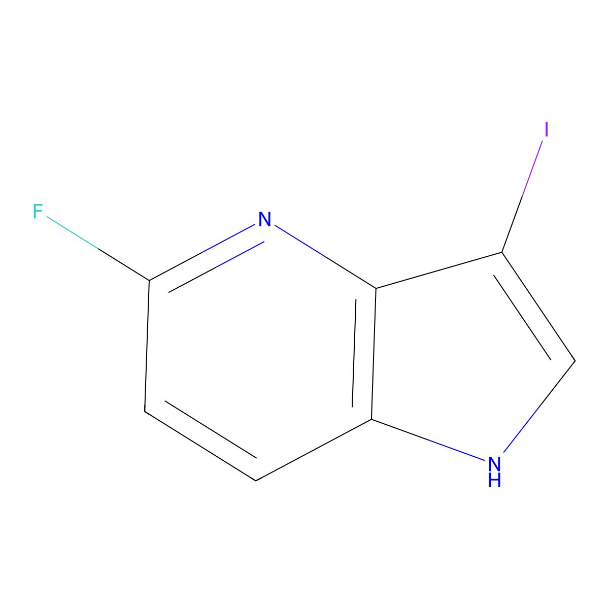 5-fluoro-3-iodo-1H-pyrrolo[3,2-b]pyridine molecular structure, CAS 1190314-70-5