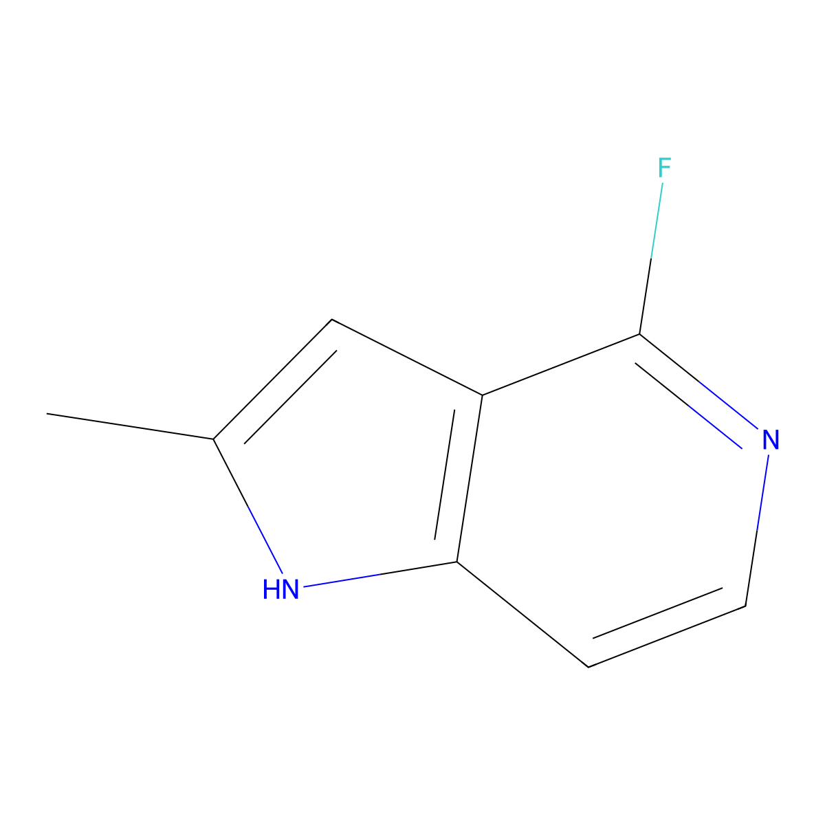 4-fluoro-2-methyl-1H-pyrrolo[3,2-c]pyridine molecular structure, CAS 1190314-71-6