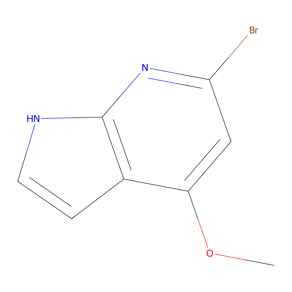 6-bromo-4-methoxy-1H-pyrrolo[2,3-b]pyridine molecular structure, CAS 1190314-73-8