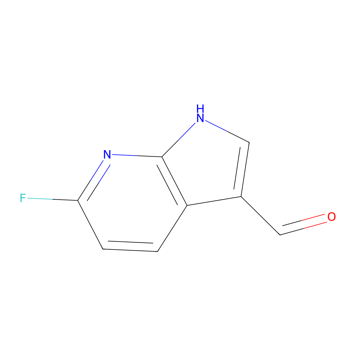 6-Fluoro-1H-pyrrolo[2,3-b]pyridine-3-carbaldehyde molecular structure, CAS 1190314-77-2