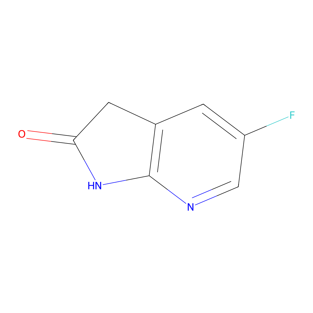 5-Fluoro-1H-pyrrolo[2,3-b]pyridin-2(3H)-one molecular structure, CAS 1190314-85-2