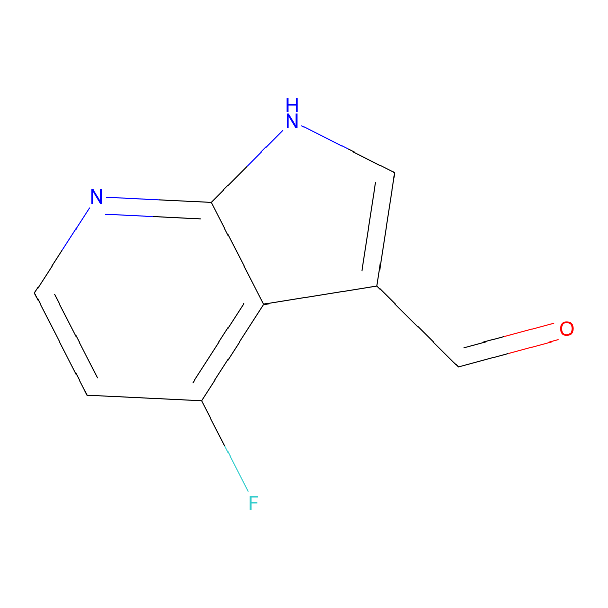 4-Fluoro-1H-pyrrolo[2,3-b]pyridine-3-carbaldehyde molecular structure, CAS 1190314-86-3