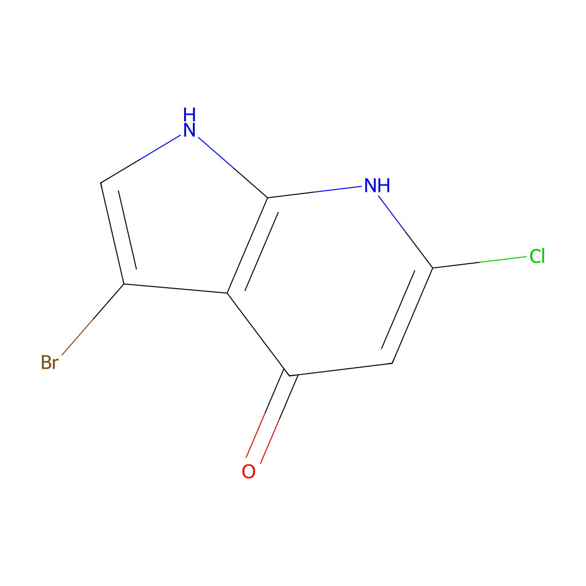 3-Bromo-6-chloro-1H-pyrrolo[2,3-b]pyridin-4-ol molecular structure, CAS 1190314-89-6