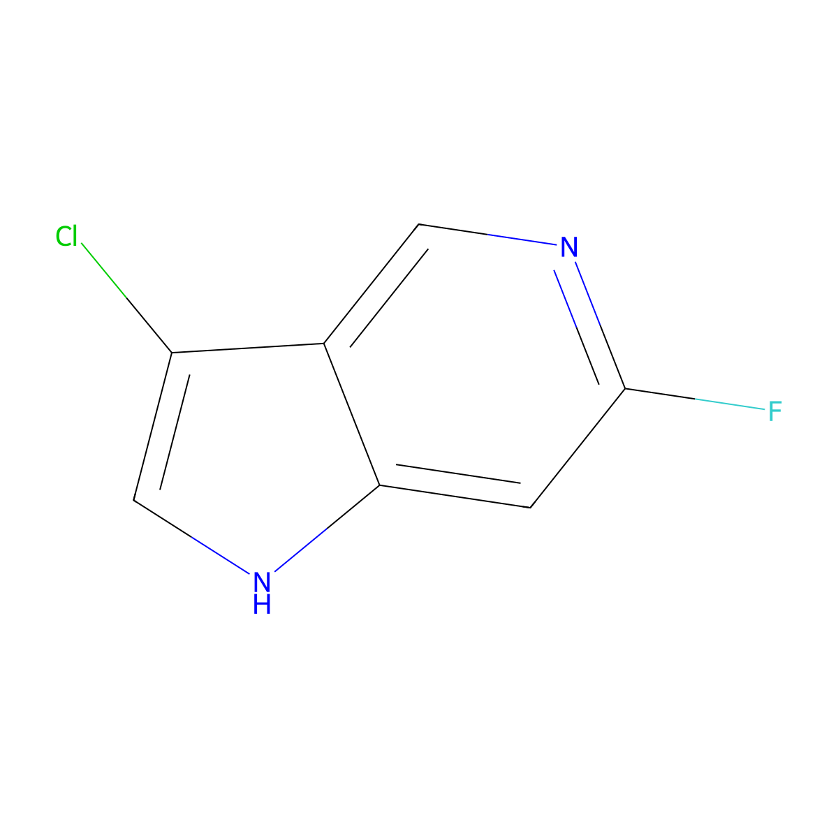 3-chloro-6-fluoro-1H-pyrrolo[3,2-c]pyridine molecular structure, CAS 1190314-93-2