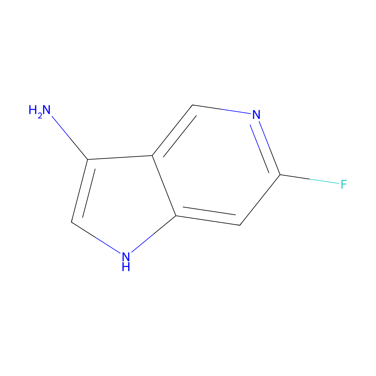 6-fluoro-1H-pyrrolo[3,2-c]pyridin-3-amine molecular structure, CAS 1190315-02-6